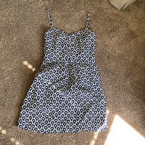 Jcrew Navy and White Sundress